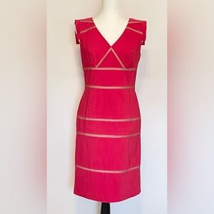 Adrianna Papell V-Neck Pink Midi Dress size 6